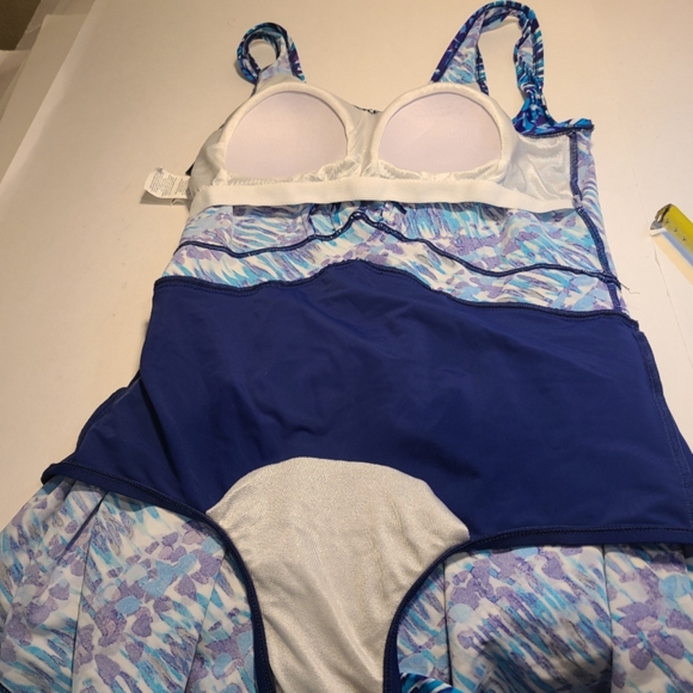Maxine Of Hollywood WOMENS SIZE 8 One Piece Swimsuit Dress Lined Nylon Blend - Picture 7 of 9